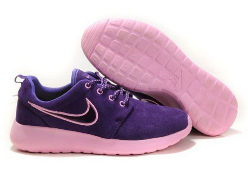 2013 New Nike Wmns Roshe Running Shoes Wool Skin Comfort Casual Purple Discount
